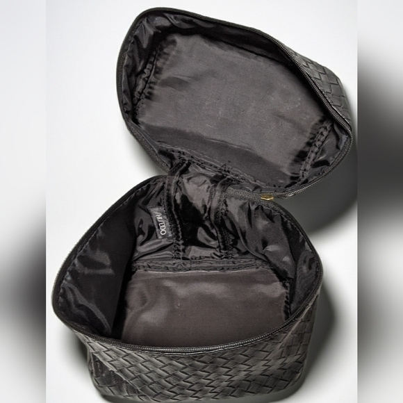 Vtg 02 Nwot Stephen Jones Shiseido bag Woven leather black train case Limited Ed - Picture 6 of 10